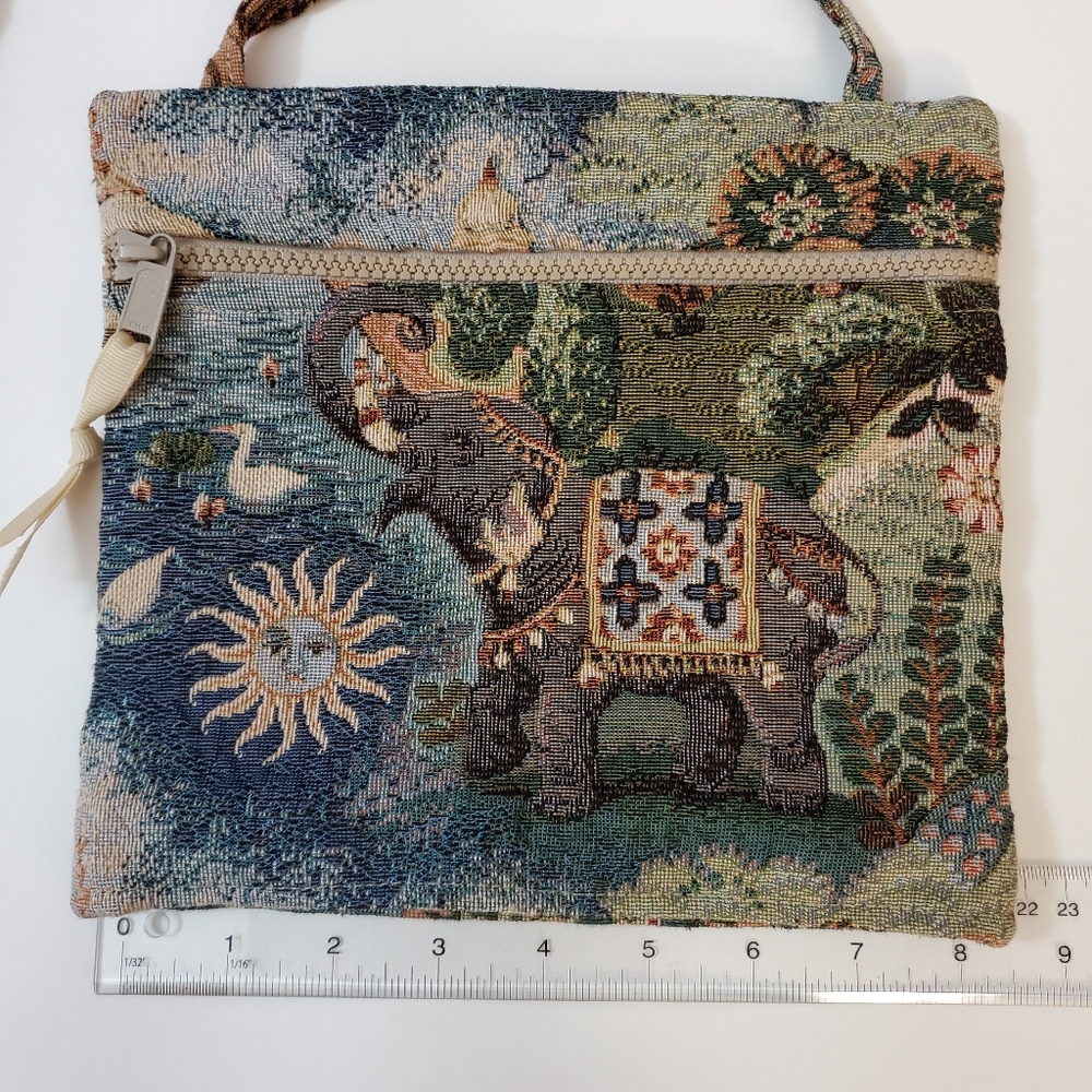Handmade Tapestry purse - 🐘 Elephant and Taj Mahal - Picture 4 of 5